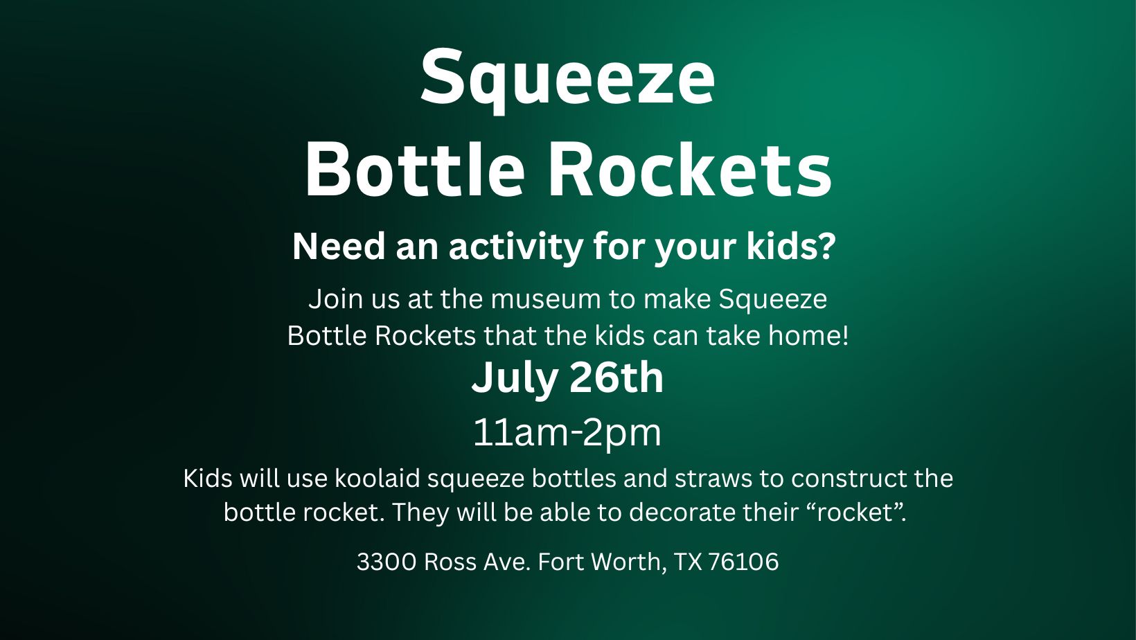 Squeeze Bottle Rocket Workshop #2